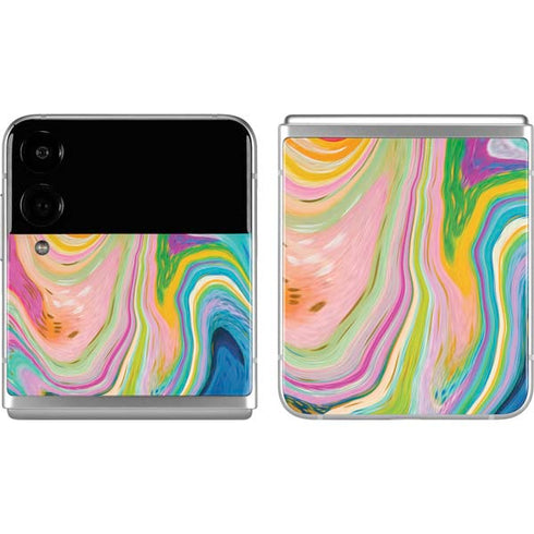 Etta Vee Rainbow Marble Galaxy Z Flip4 5G Skin